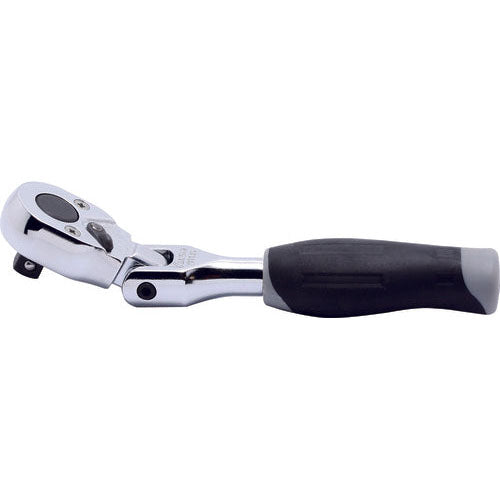 Ko-ken 2774JS-3/8 3/8 Sq. Dr. Ratchet Handle 24 teeth Flexible Head Length 120mm Plastic Handle