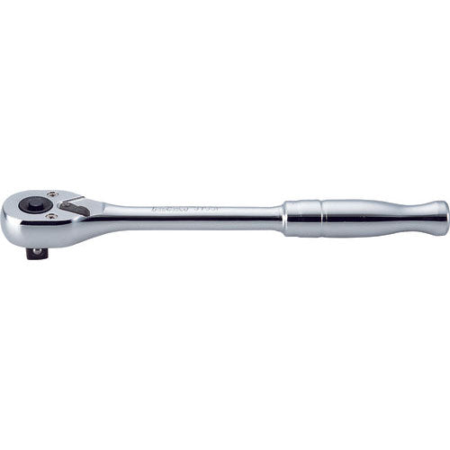 Ko-ken 3753PB 3/8 Sq. Dr. Ratchet Handle 24 teeth Length 200mm Push Button Polished Handle