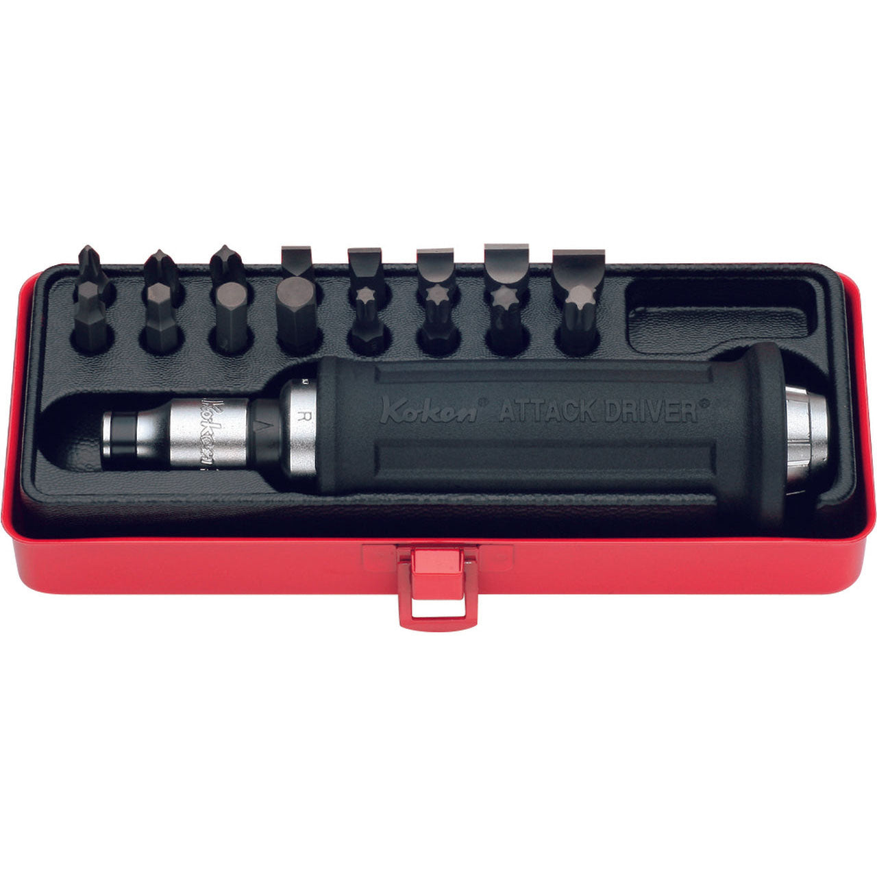 Ko-ken AG112H 1/2 Sq. Dr. Attack Driver Set Rubber Grip 18 pieces