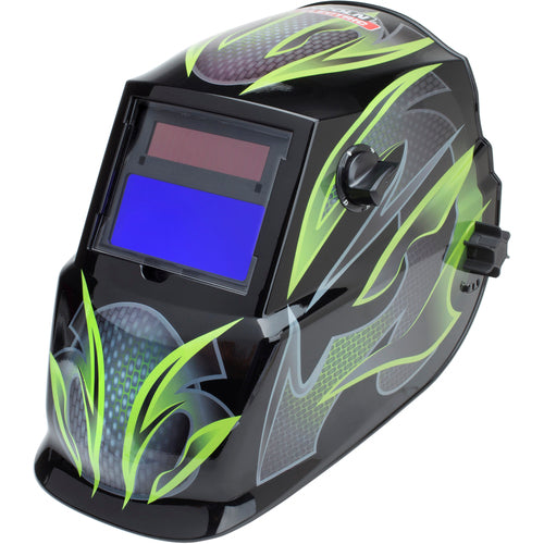 Lincoln Electric LE01K44381 Auto-Darkening Welding Helmet with Variable Shade Lens No. 9-13 (1.73×3.82″ Viewing Area), Galaxis Design