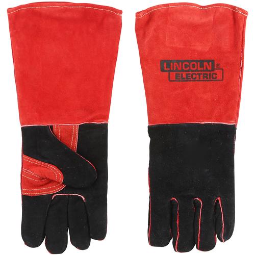 Lincoln Electric LE01KH643 Welding Gloves – Red Black Leather Indus KH643