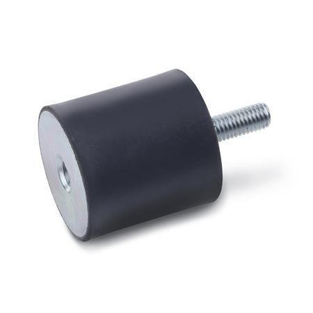 JW WINCO GN351-20-25-M6-ES-55 RUBBER BUMPER INTERNAL THREAD AND THREADED STUD