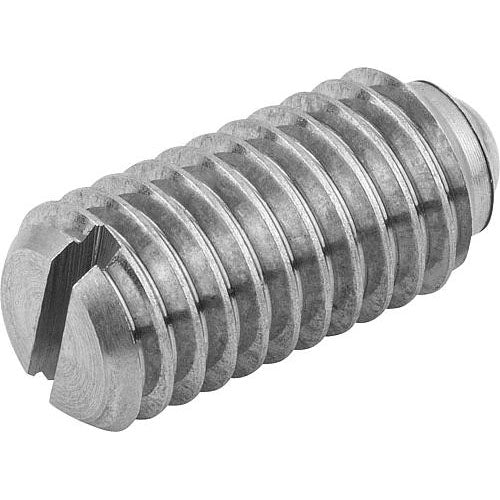 KIPP K0310.A4 SPRING PLUNGER STANDARD SPRING FORCE D=3/8-16 L=19, STAINLESS STEEL, COMP:BALL STAINLESS STEEL, PU=10 Supply