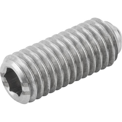 KIPP K0316.208 SPRING PLUNGER INTENSIFIED SPRING FORCE D=M08 L=18, STAINLESS STEEL, COMP:BALL STAINLESS STEEL, PU=10 Online Hot Sale