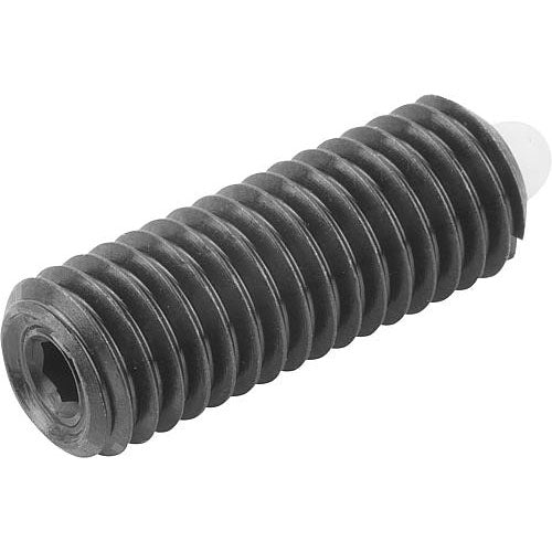 KIPP K0318.1AJ SPRING PLUNGER LIGHT SPRING FORCE D=1/4-28 L=20, STEEL, COMP:PIN POM, PU=25 Sale