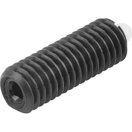 KIPP K0318.16 SPRING PLUNGER STANDARD SPRING FORCE D=M16 L=32, STEEL, COMP:PIN POM Supply