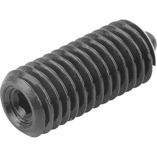 KIPP K0317.06 SPRING PLUNGER STANDARD SPRING FORCE D=M06 L=20, STEEL, COMP:PIN STEEL