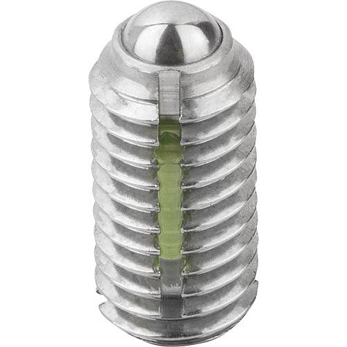 KIPP K0322.203 SPRING PLUNGER INTENSIFIED SPRING FORCE, WITH THREAD LOCK D=M03 L=7, STAINLESS STEEL, COMP:BALL STAINLESS Supply