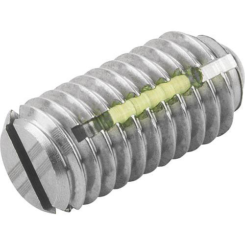 KIPP K0322.203 SPRING PLUNGER INTENSIFIED SPRING FORCE, WITH THREAD LOCK D=M03 L=7, STAINLESS STEEL, COMP:BALL STAINLESS Supply