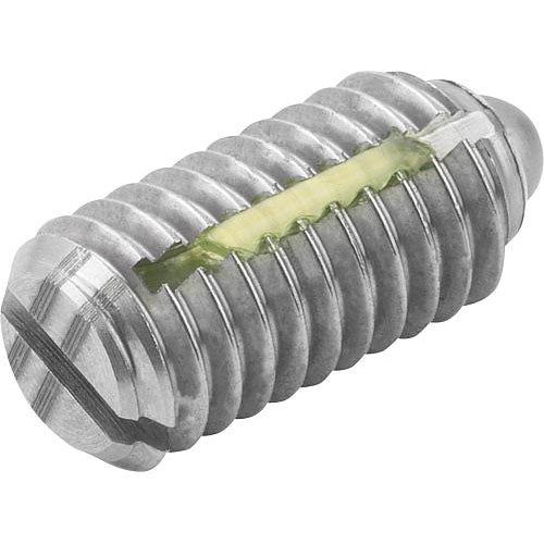 KIPP K0324.208 SPRING PLUNGER INTENSIFIED SPRING FORCE, WITH THREAD LOCK D=M08 L=16, STAINLESS STEEL, COMP:PIN STAINLESS Online Sale