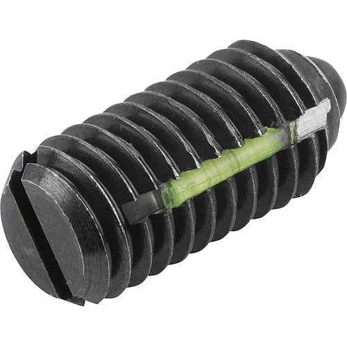 KIPP K0323.12 SPRING PLUNGER STANDARD SPRING FORCE, WITH THREAD LOCK D=M12 L=22, STEEL, COMP:PIN STEEL, PU=5 Online Hot Sale