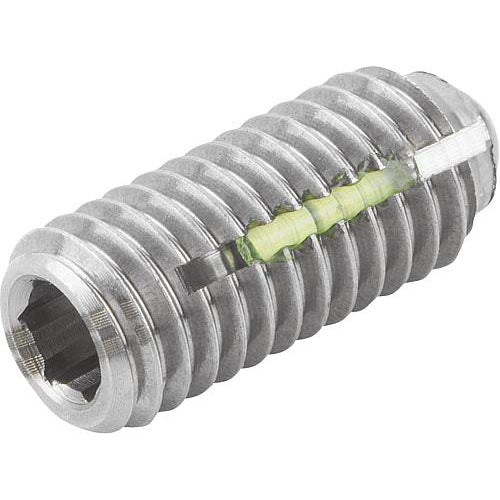 KIPP K0326.2A6 SPRING PLUNGER INTENSIFIED SPRING FORCE, WITH THREAD LOCK D=5/8-11 L=33, STAINLESS STEEL, COMP:BALL STAINLESS