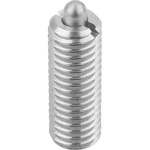 KIPP K0319.10 SPRING PLUNGER STANDARD SPRING FORCE D=M10 L=22, STAINLESS STEEL, COMP:PIN STAINLESS STEEL