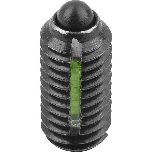 KIPP K0323.05 SPRING PLUNGER STANDARD SPRING FORCE, WITH THREAD LOCK D=M05 L=12, STEEL, COMP:PIN STEEL, PU=10