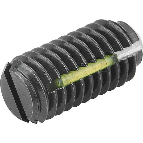 KIPP K0321.06 SPRING PLUNGER STANDARD SPRING FORCE, WITH THREAD LOCK D=M06 L=14, STEEL, COMP:BALL STEEL
