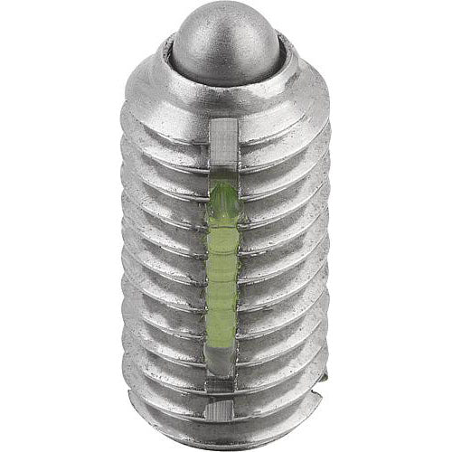 KIPP K0324.12 SPRING PLUNGER STANDARD SPRING FORCE, WITH THREAD LOCK D=M12 L=22, STAINLESS STEEL, COMP:PIN STAINLESS STEEL, PU=5 Online Sale