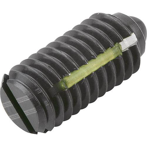 KIPP K0323.206 SPRING PLUNGER INTENSIFIED SPRING FORCE, WITH THREAD LOCK D=M06 L=14, STEEL, COMP:PIN STEEL, PU=10