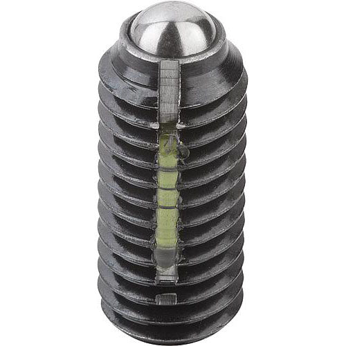 KIPP K0325.08 SPRING PLUNGER STANDARD SPRING FORCE, WITH THREAD LOCK D=M08 L=18, STEEL, COMP:BALL STEEL Supply