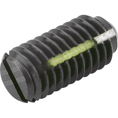 KIPP K0321.2A1 SPRING PLUNGER INTENSIFIED SPRING FORCE, WITH THREAD LOCK D=10-32 L=12, STEEL, COMP:BALL STEEL, PU=10