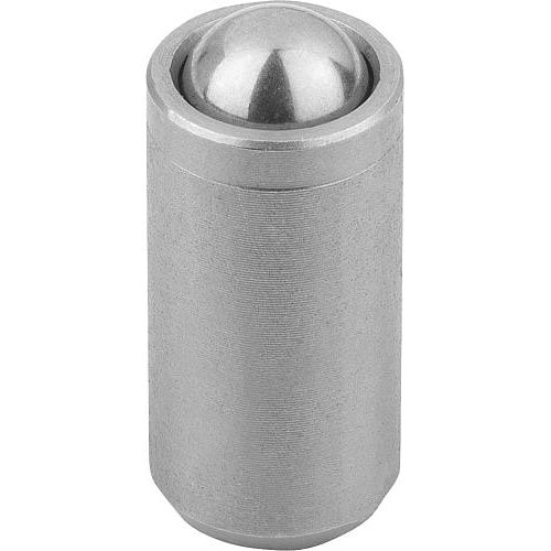 KIPP K0335.204 SPRING PLUNGER SPRING FORCE, SMOOTH VERSION, WITHOUT COLLAR, D=4 L=9, STAINLESS STEEL, COMP:STAINLESS STEEL