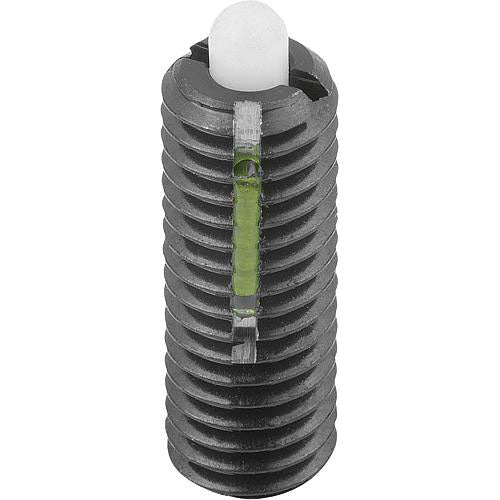 KIPP K0328.AJ SPRING PLUNGER STANDARD SPRING FORCE, WITH THREAD LOCK D=1/4-28 L=20, STEEL, COMP:PIN POM, PU=10 on Sale