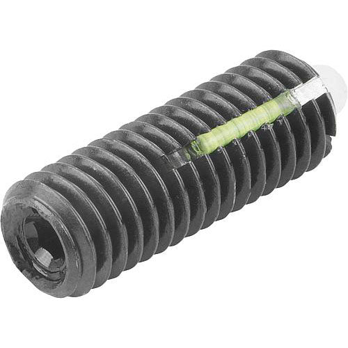 KIPP K0328.AJ SPRING PLUNGER STANDARD SPRING FORCE, WITH THREAD LOCK D=1/4-28 L=20, STEEL, COMP:PIN POM, PU=10 on Sale