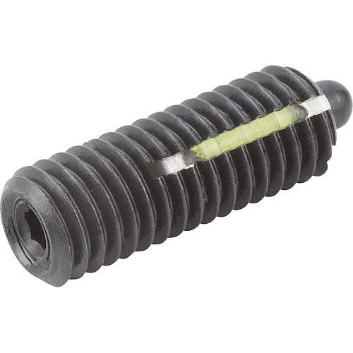 KIPP K0327.1A3 SPRING PLUNGER LIGHT SPRING FORCE, WITH THREAD LOCK D=5/16-18 L=22, STEEL, COMP:PIN STEEL, PU=10
