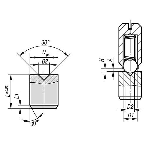 KIPP K0332.16080 LOCATOR, D=16, D2=8, L=18, FREE-CUTTING STEEL, PU=1