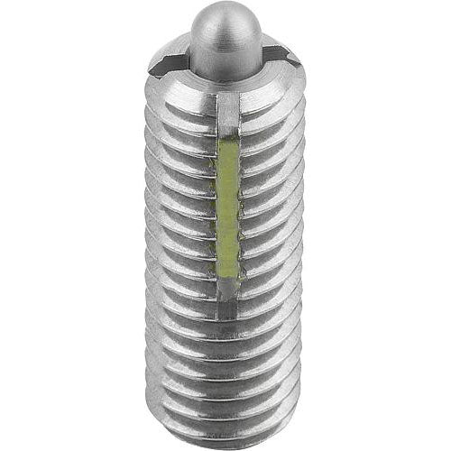 KIPP K0329.06 SPRING PLUNGER STANDARD SPRING FORCE, WITH THREAD LOCK D=M06 L=20, STAINLESS STEEL, COMP:PIN STAINLESS STEEL