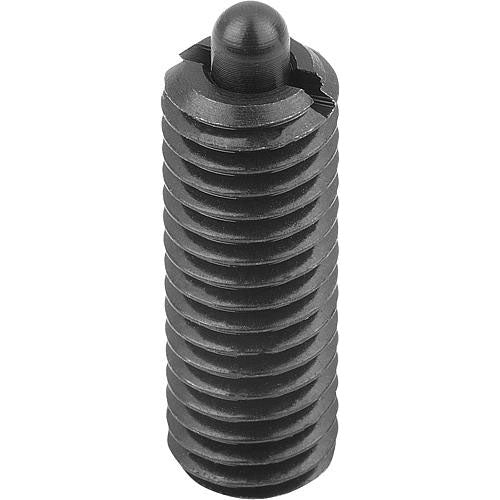 KIPP K0327.A1 SPRING PLUNGER STANDARD SPRING FORCE, WITH THREAD LOCK D=10-32 L=18, STEEL, COMP:PIN STEEL, PU=10