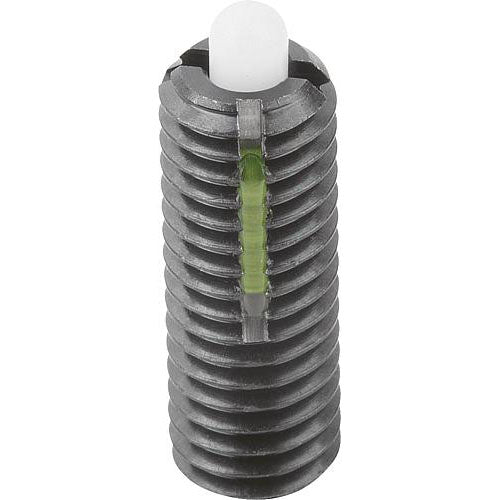 KIPP K0328.105 SPRING PLUNGER LIGHT SPRING FORCE, WITH THREAD LOCK D=M05 L=18, STEEL, COMP:PIN POM