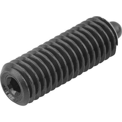 KIPP K0327.A2 SPRING PLUNGER STANDARD SPRING FORCE, WITH THREAD LOCK D=1/4-20 L=20, STEEL, COMP:PIN STEEL, PU=10