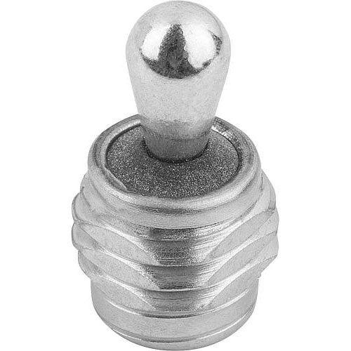 KIPP K0371.3300X29 LATERAL SPRING PLUNGER SPRING FORCE, WITH THREADED SLEEVE W. SEAL, D=M18X1,5 L=31,5, STEEL, COMP:STEEL