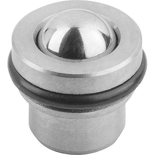 KIPP K0582.06 SPRING PLUNGER SPRING FORCE, WITH DETENT RING, D=5,95 L=6, STAINLESS STEEL, COMP:BALL STAINLESS STEEL, PU=10 Supply