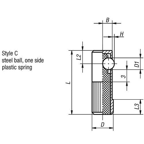 KIPP K0374.414 LATERAL SPRING PLUNGER SPRING FORCE, SINGLE SIDED, D=14 L=40, FORM:C, FREE-CUTTING STEEL, COMP:STEEL Online Hot Sale