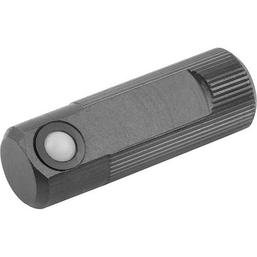 KIPP K0374.110 LATERAL SPRING PLUNGER SPRING FORCE, SINGLE SIDED, D=10 L=30, FORM:B, FREE-CUTTING STEEL, COMP:POLYACETAL