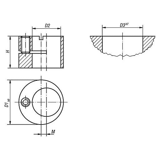 KIPP K0369.180 HOLDER ECCENTRIC D1=18, D2=12 STEEL