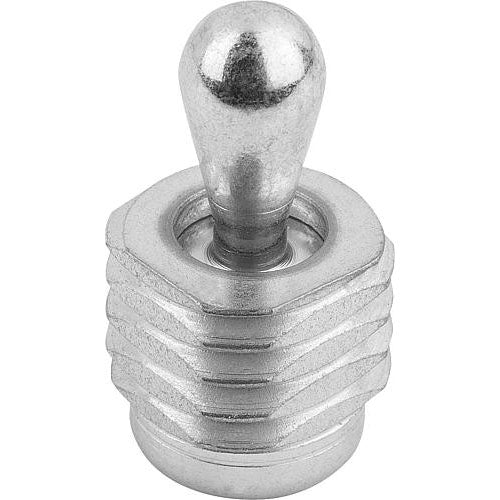 KIPP K0371.1300X16 LATERAL SPRING PLUNGER SPRING FORCE, WITH THREADED SLEEVE WITHOUT SEAL, D=M18X1,5 L=18, STEEL, COMP:STEEL