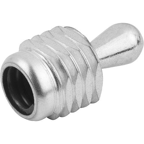 KIPP K0371.1300X16 LATERAL SPRING PLUNGER SPRING FORCE, WITH THREADED SLEEVE WITHOUT SEAL, D=M18X1,5 L=18, STEEL, COMP:STEEL