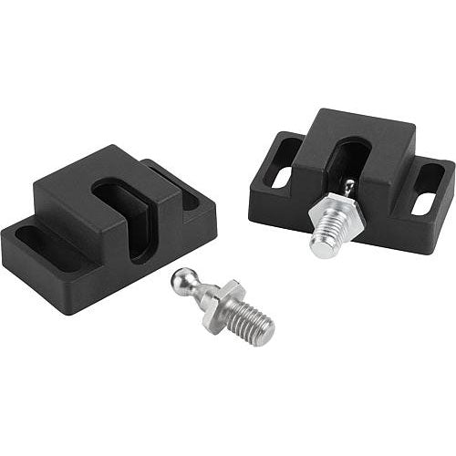 KIPP K1294.400 BALL CATCH F1=40, POLYAMIDE BLACK, COMP:STEEL GALVANIZED
