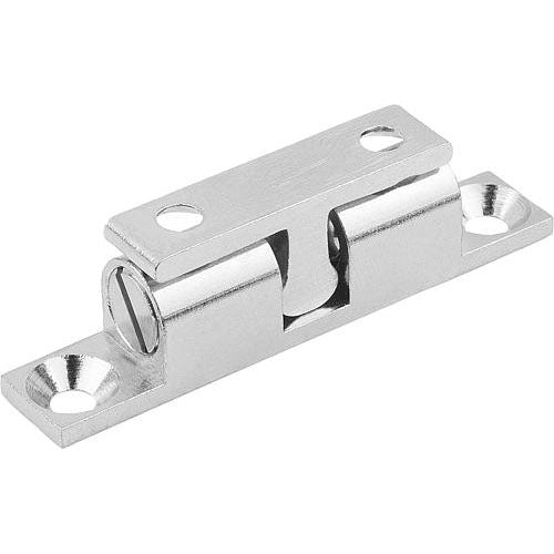 KIPP K0583.70 DOUBLE BALL CATCH, L=68,4, B=13, H=15, A=58, BRASS CHROMED, COMP:BALL STAINLESS STEEL