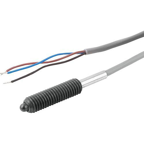 KIPP K0656.5082 SPRING PLUNGER SPRING FORCE, WITH STATUS SENSOR, NORMALLY OPEN D=M08, L=29, L1=3, STEEL, COMP:PIN STEEL, PU=1