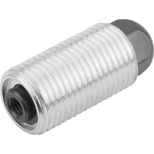 KIPP K0977.2212 SPRING PUSH-PULL PLUNGER INTENSIFIED SPRING FORCE, WITH ROTATION LOCK D=M12X1,5 L=20, FORM:H, STEEL, COMP:PIN