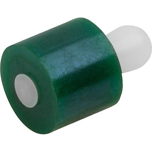KIPP K1733.320813 LATERAL SPRING PLUNGER INTENSIFIED SPRING FORCE D=12, D2=11,9, L1=13,3, PLASTIC GREEN, COMP:POM, L=13, D1=8