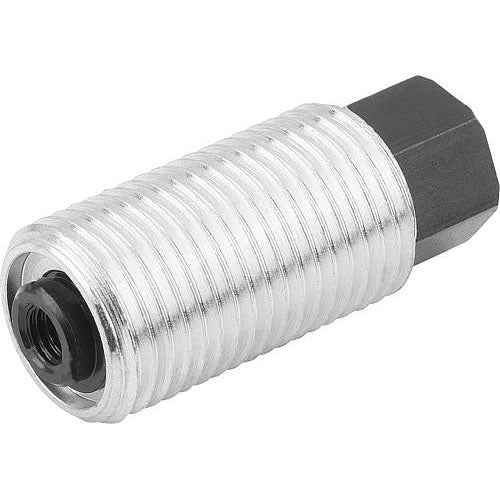 KIPP K0977.1112 SPRING PUSH-PULL PLUNGER SPRING FORCE, WITH ROTATION LOCK D=M12X1,5 L=20, FORM:I, STEEL, COMP:PIN STEEL