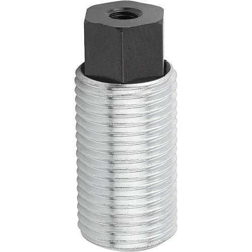 KIPP K0977.1216 SPRING PUSH-PULL PLUNGER INTENSIFIED SPRING FORCE, WITH ROTATION LOCK D=M16X1,5 L=28, FORM:I, STEEL, COMP:PIN