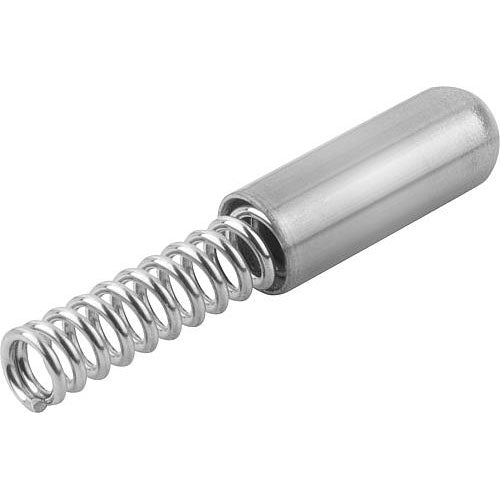 KIPP K1277.123016 SPRING SLEEVE ROUNDED, FORM:A WITHOUT COLLAR L=16, D1=3 STAINLESS STEEL, COMP:STAINLESS STEEL