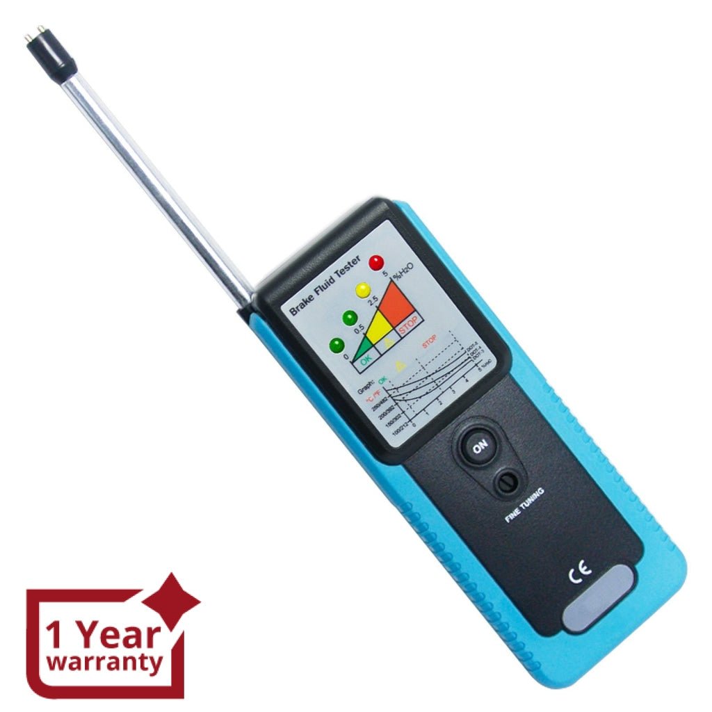 E04-004 Brake Fluid Tester Detector w/ LED Indicator & 180° Foldable Testing Rod, Car Auto Automotive Diagnostic Tool Oil Quality Driving Safety Check Analyzer