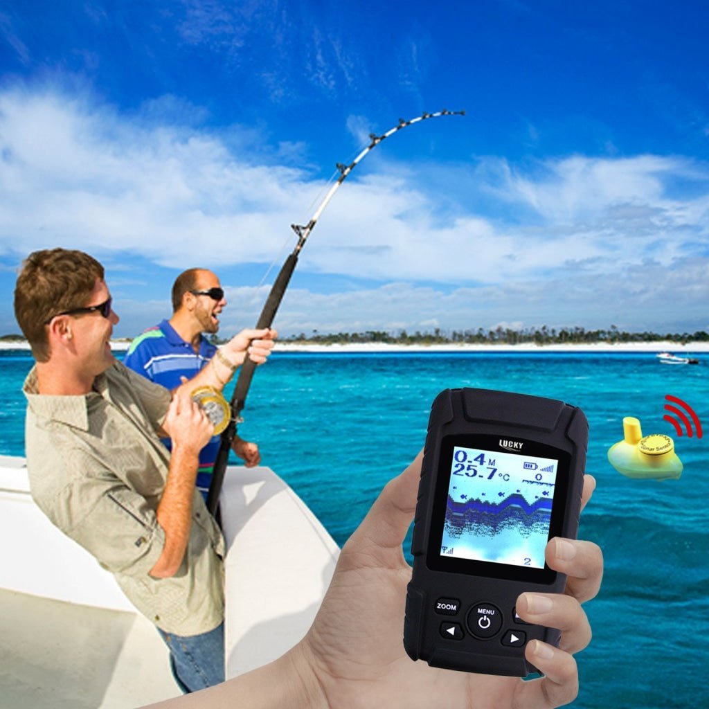 FF-718Li-W Rechargeable Wireless 45M Depth Fish Finder w/ 180m Wireless Operation Range Sensor