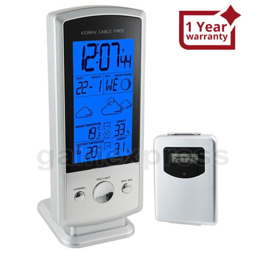 S08613B_1S Wireless Digital Weather Forecast Station Humidity Indoor/Outdoor Temperature RCC Clock Calendar